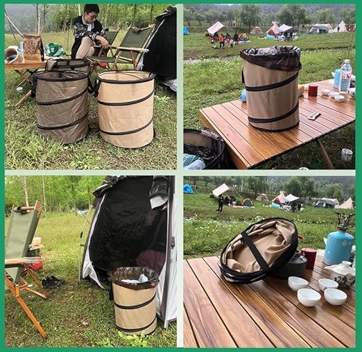 Collapsible Trash can/Folding Garbage Cans,Portable Trash can,Pop Up Trash Can,for Camping Garbage Can Collapsible,Clothes and Toys Recycle bin (Black)