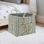 Boho Fabric Storage Basket, Large Capacity Laundry Basket, 12.2'' x 10.23'' x 10.23'' Collapsible Laundry Hamper with Easy Ca
