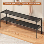 LUKYTOWER Extra Long Shoe Rack 2 Tier Shoe Storage Organizer Wide Stackable Shoe Organizer Racks for Closet Entryway,Shoe She