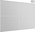 TORACK 4 PCS 12"x16" Metal Pegboard Panels for Garage, Workbench, Shop, Tool Organizer Peg Board with 1/8" & 1/4" Holes, Modu