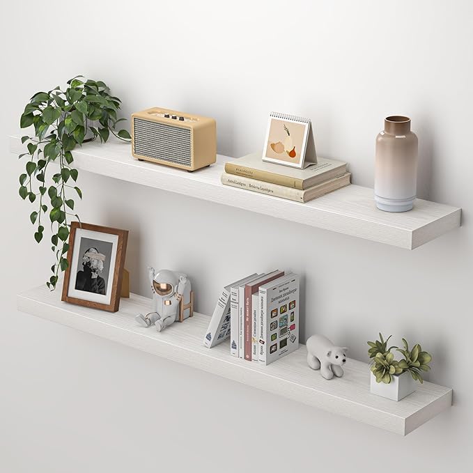 Heimlove Floating Shelves for Wall 40 Inch,Mounted Storage & Display Hanging Shelf with Invisible Brackets,for Bedroom,Living