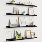 Fun Memories Picture Ledge Shelf for Wall, Floating Shelves Set of 4, 36 Inch Long Nursery Book Shelves for Toys Storage, Kid