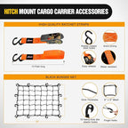 Nilight 43" x 39" x 6" Universal Roof Rack Cargo Basket Heavy-Duty 250LBS Capacity Rooftop Cargo Carrier with Cargo Net Ratchet Straps Luggage Holder for SUV Truck Vehicle