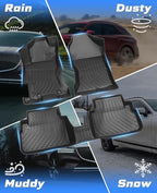 Sunsdrew TPE All Weather Floor Mats, Custom Fit for 2018-2023 Subaru Crosstrek/2017-2023 Impreza, Black, 4 Pc Set