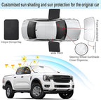 3PCS Car Window Shades Front Windshield Sun Shade Foldable Window Shade Custom Fit for Ford Ranger 2019-2024 Accessories Car Shades for Front Windows Anti-UV Rays Block Heat