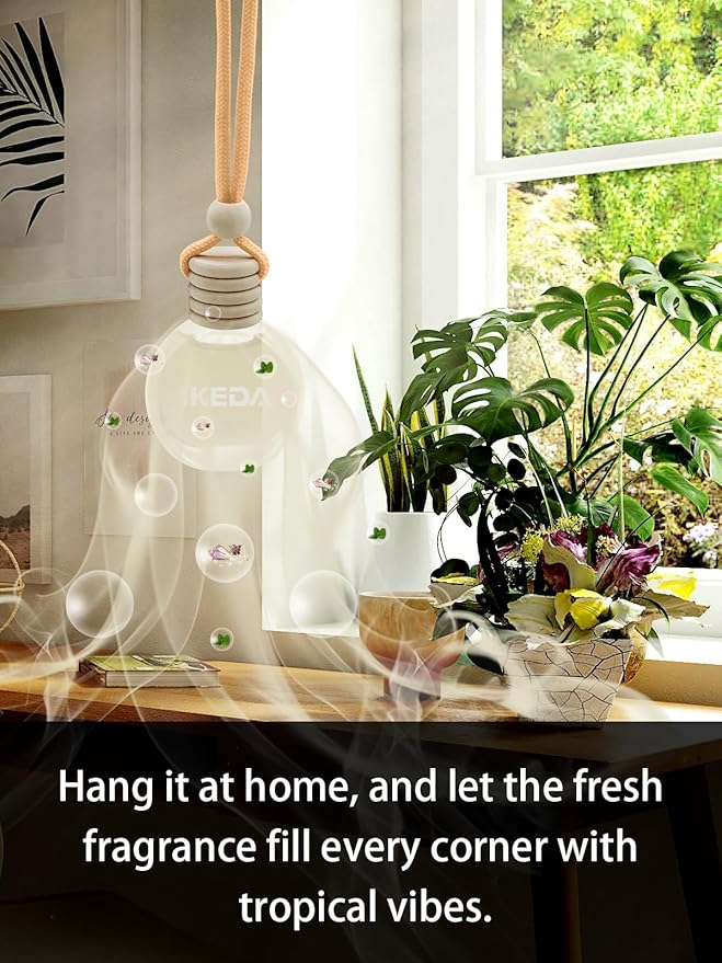 Ikeda Car Air Freshener: Hanging Car Smell Air Freshener | 10ml Hanging Car Perfume | Long Lasting Fragrance | Strong Scents 