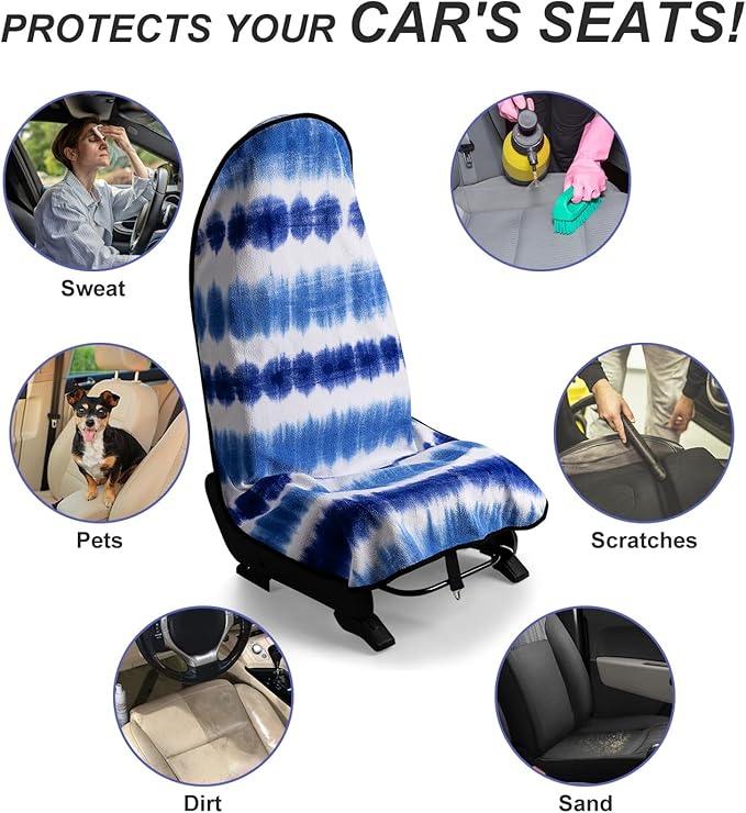 Waterproof Sweating Car Seat Cover for Post Gym Workout, Running, Swimming, Beach and Hiking, Universal Fit Non-Slip Bucket S