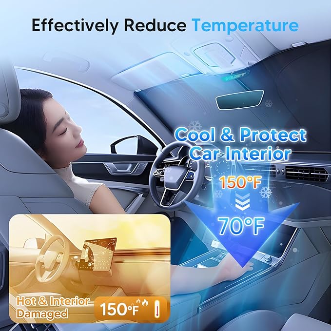 KUST Windshield Sun Shade for Honda CR-V 2007-2018 2019 2020 2021 2022 CRV Accessories Sunshade Window Sun Visor Foldable Block Sun UV Rays Keep Car Cooler