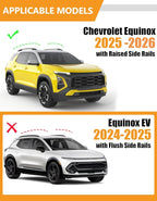 KINGGERI 300LBS Lockable Roof Rack Cross Bars Compatible with Chevy Equinox 2025 2026 (not for EV) Chevrolet with Raised Rails, Aluminum Heavy Duty Crossbar Anti-Theft Metal Matte Powder Non-Corrosion