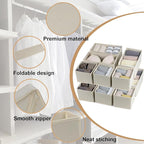 Fordonral Drawer Organizer Clothes, Foldable Fabric Dresser Organizer Closet Organizers and Storage Box for Underwear,Folded 