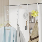Over The Door Hooks Hanger,Over The Door Towel Hook Organizer Hanging for Coat Clothes Backpack hat Purse Metal Towel Rack Ba
