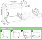 REALINN Under Sink Organizer, Pull Out Cabinet Organizer 2 Tier Slide Out Sink Shelf Cabinet Storage Shelves, Under Sink Stor