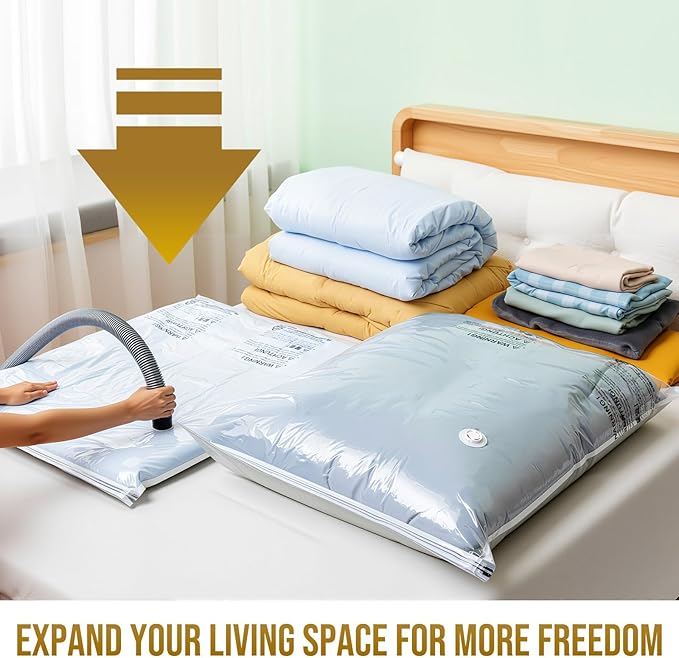 TAILI 4 Pack Vacuum Storage Bags, Jumbo Vacuum Seal Bags for Clothing (40x31 Inch), Space Saver for Bulky Bedding, Comforters