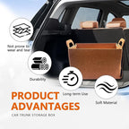 Felt Car Trunk Organizer, Foldable Vehicle Storage Box, Large Capacity Multi-Purpose Automotive Interior Accessories for Cars, S