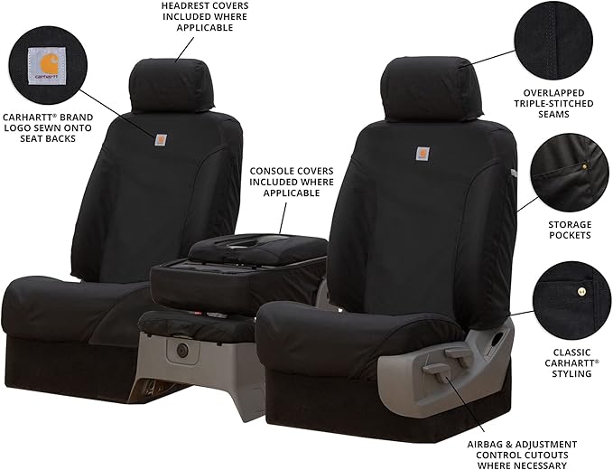 Covercraft Carhartt Super Dux SeatSaver Custom Seat Covers for 2019-2026 Chevrolet Silverado/GMC Sierra 1500, 2020-2026 2500/