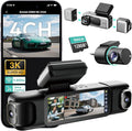 BOTSLAB 3K 4 Channel Dash Cam, 560° All-Sides View, Front and Rear Inside Car Camera with 3.18”Touch Screen, Dash Camera 24/7