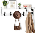 29'' Coat Rack Wall Mount with Shelf, Coat Hanger Wall Mount with Key Hooks and Mail Holder, Wood Entryway Floating Shelf wit