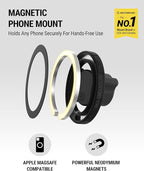 Scosche SMS1CD MagSafe CD Slot Phone Mount, Adjustable Magnetic Cell Phone Holder for Car CD Player, Compatible with iPhone 16 15 14 13 12 Pro Max Mini Plus, Mag Safe Case & More with MagSafe Ring
