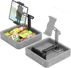KDD Tablet Pillow Holder - Multi-Angle Adjustable iPad Stand for Lap, Bed and Desk - Foldable Kindle Soft Pad Dock with Storage Tray Compatible with iPad Pro 12.9, Air Mini, Phone, E-Reader
