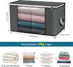 Large Storage Bags, 2 Pack Clothes Storage Bins Foldable Closet Organizers Storage Containers with Durable Handles Thick Fabr