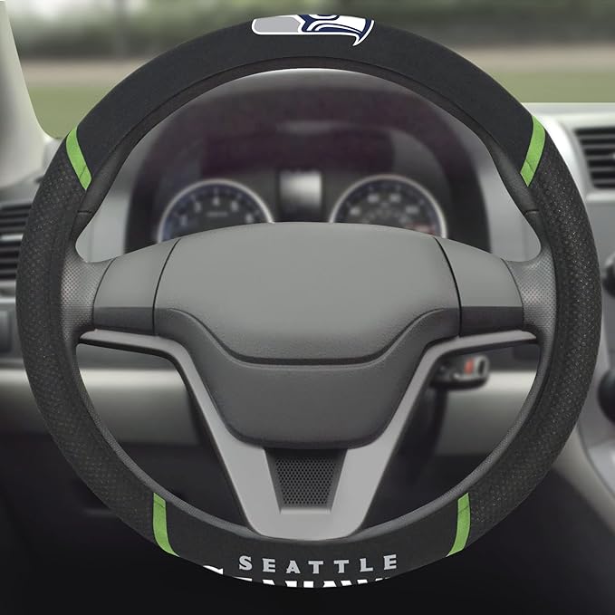 FANMATS NFL Unisex-Adult Embroidered Steering Wheel Cover