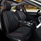 Coverado Front Seat Covers, 2 Pack Waterproof Seat Covers for Cars, Luxury Leather Seat Cushions, Front and Rear Seat Protect