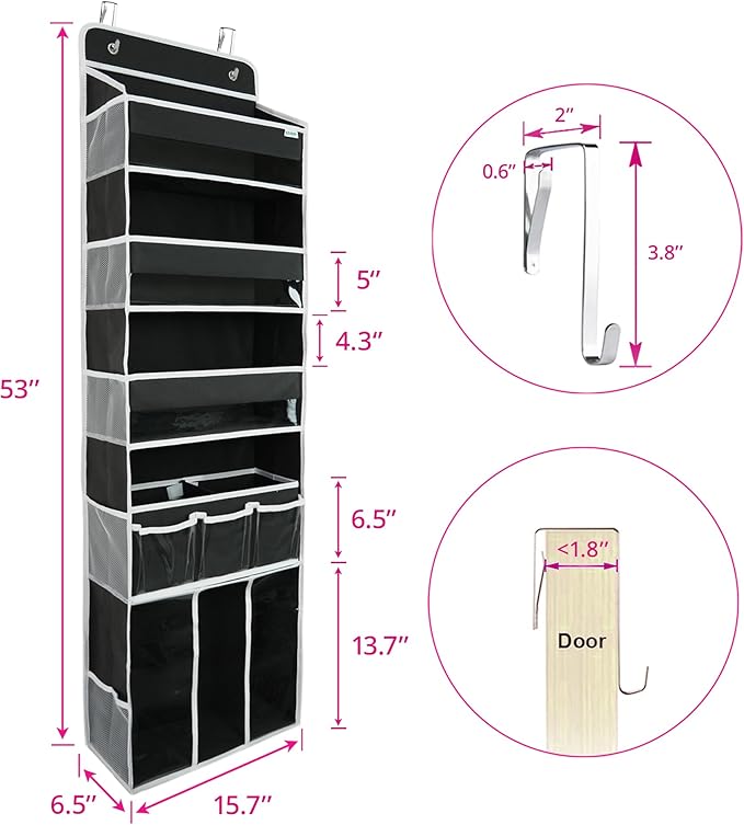 Door Hanging Storage Organizer,with 3 Bins 1 Movable Baby Diaper Caddy,1 Large capacity diaper stacking storage Organizer,10 