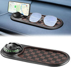 LivTee Multifunction Car Anti-Slip Mat, 360° Rotatable Multifunctional Car Dashboard Mobile Phone Holder with Temporary Parki
