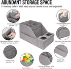 MULISOFT Car Seat Organizer - Backseat Organizer with 11 Storage Compartments and 2 Cup Holders for Travel, Kids