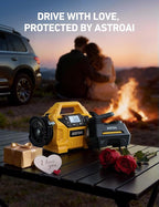 AstroAI Tire Inflator Portable Air Compressor Air Pump for Car Tires-Car Accessories, 9.8Ft Cord-12V DC-Powered Auto Pump with Digital Pressure Gauge, Emergency LED Light for Bicycle, Balloons, Yellow