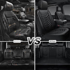 CAR PASS 3D Foam Faux Leather Car Seat Covers Full Set,Waterproof Leather Seat Cover for Cars,Luxury Universal Fit for SUV Tr