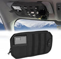 Car Sun Visor Organizer, Multi-Pocket Visor Organizer Storage Pouch with Zippers, Elastic Bands & Glasses Clip, Car Visor Accessories