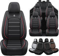 Seat Covers Custom Fit for GMC Yukon XL 2000-2026, 7 Seat, Compatible Airbag Non-Slip Waterproof Leather Seat Cover, Luxury Interior Car Seat Covers Full Set, Black Red