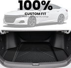 LASFIT Floor Mats & Trunk Mat for Honda Accord Sedan 2026 2025 2024 2023 (Gasoline & Hybrid), All Weather TPE Floor Liners 1st & 2nd Row & Cargo Mat Full Set, Black