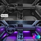 Acrylic Interior Car LED Strip Light,RGB 22 in 1 Neon Ambient Lighting Kits,Car Ambient Lighting with APP Control,LED Lights for Cars with Music Sync Dynamic Dreamcolor