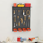 TORACK Garage Metal Pegboard with Accessories, Tools Organizer Peg Board with Pegboard Hooks, Wall Mounted Bins, Tool Storage