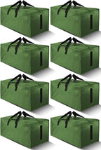 HOMESURE 8 Pack Large Strong Moving Bags with Zippers & Carrying Handles - Water-Resistant - Heavy Duty Storage Tote for Spac