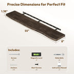 Vivelove Live Edge Floating Shelves 55 Inch Elm Wood, Rustic Farmhouse Wall Shelf with Invisible Bracket for Living Room Bedr