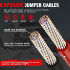 FIERYRED 1 Gauge 30 FT Quick Connect Jumper Cables, 1000A Heavy Duty Booster Cables with Travel Bag, Heavy Duty Battery Jumper Cable for Truck, Diesel Trucks, SUV and Car