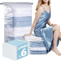 6 Pack Vacuum Storage Bags, Jumbo Cube 31x40x15 Inch, Extra Large Vacuum seal Bgas for Comforters, Blankets, Pillow, Quilts, 