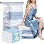6 Pack Vacuum Storage Bags, Jumbo Cube 31x40x15 Inch, Extra Large Vacuum seal Bgas for Comforters, Blankets, Pillow, Quilts, 