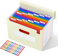 ABC life 12-Pocket Accordion File Organizer, Expandable File Folder with Colorful A-Z Tabs, Portable Bill & Receipt Organizer