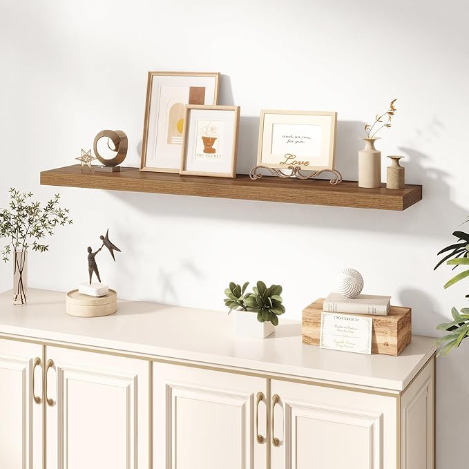 Dreamland 48 Inches Floating Shelves for Wall, 8" Deep Long Floating Shelves Set of 1, Large Display & Storage Shelf, Wall Sh