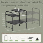NETEL Under Sink Organizers and Storage,2 Tier Shelf Under Bathroom Sink,Cabinet Organizer with 8 Removable Carbon Steel Pane