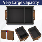 Homeve Trunk Organizer for Car, Waterproof Collapsible 3 Compartments Car Organizer, Foldable Storage for Car Accessories, Too