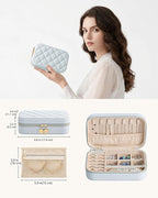 Lolalet Travel Jewelry Case for Women Girls, Travel Jewelry Organizer with Clear Storage Bag Small Portable Jewelry Box for N