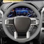 MEWANT Hand Stitch Steering Wheel Cover for Ford F150 F250 F350 Expedition 2018-2021 Ford F150 Truck Steering Wheel Wrap