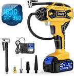 Cordless Tire Inflator Air Compressor: 160PSI Portable Air Pump Compatible with Dewalt 20V Battery, with 4AH Battery & Charger, Digital Pressure Gauge for Cars, Motorcycles, Bikes