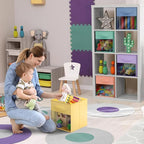 Sorbus 11 Inch Storage Bins with Clear Window - 6 Foldable Baskets for Organizing Clothes, Toys, Books - Sturdy Collapsible F