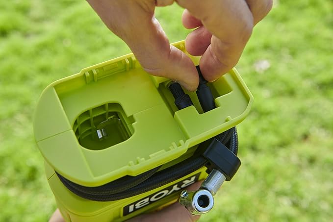 Ryobi - 18 V One+ 11 Bar Wireless Compressor - Tyre and Ball Inflation - Comes with 3 Tips (without Battery) - RPI18